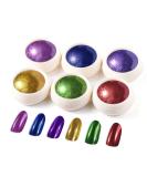 Bishengyf 6 pieces Chrome nail powder metallic nail art powder mirror effect glitter pigments for nail art and nail design starter 2-fluorescence series - Buy Online on SooperMarket.com