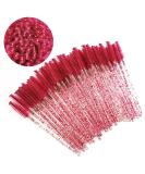 ZHIYE 50 PCS Disposable Eyelash Mascara Brushes Wands | Red Eyebrow Castor Oil Brush Kit | Makeup Tool Applicator Set - Buy Online on SooperMarket.com