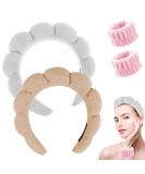 Soft Spa Headband for Women - Terry Cloth Makeup Headband with Wristbands, Ideal for Bubble Skincare - Perfect Gift Idea - Buy Online on SooperMarket.com