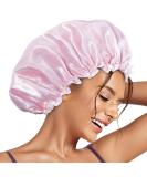 Aquior Shower Caps, Reusable Shower Cap for Women, Double Layer Waterproof Hair Cap, Large Size for All Hair Lengths,for Girls Spa Home Salon Use (Pink Cloud) - Buy Online on SooperMarket.com