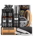 Beard Grooming Kit for Men Perfect Fathers Gifts for Dad Him Husband Boyfriend with Beard Shampoo Wash Growth Oil Balm Trimming Set Include Brush Comb Scissors Orange - Buy Online on SooperMarket.com