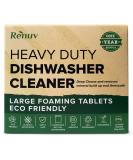 Renuv Dishwasher Cleaner Tablets - Eco Friendly Descaler Slow Dissolving Heavy Duty Tablets Deep Clean Smelly Dish Washer, Odor Eliminator, Limescale, Calcium, Hard Water, Degreaser, Septic Safe - Buy Online on SooperMarket.com