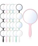 25-Piece Portable Handheld Hand Mirror Set for Women & Girls - Compact Round Mirror for Travel, Camping, Daily Use - White, Pink, Black, Blue, Green - Buy Online on SooperMarket.com