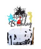 Arthsdite Happy Birthday Band Cake Topper-Drum Set Guitar Singing Cake Topper for Music Theme Birthday Party for Rock Roll Drummer Party Decor - Black Glitter - Buy Online on SooperMarket.com