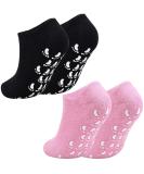 Moisturizing Gel Socks - 2 Pairs with Vitamin Infusion for Dry Skin Repair | Black & Pink Spa Socks - Buy Online on SooperMarket.com