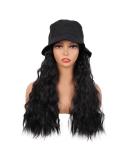 MapofBeauty 24 Inch Black Hat Wig - Long Wavy Curly Synthetic Daily Use Wig - Buy Online on SooperMarket.com