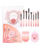 Travel Makeup Brush Set - 10 Mini Brushes with Case | Foundation Blending Eyeshadow & Blush | Perfect Makeup Gift (Pink - Buy Online on SooperMarket.com
