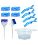 WSimily 11 Pcs Hair Dye Coloring Kit - Professional Salon Tools for DIY Hair Coloring - Mixing Bowl, Brushes, Bleaching Kit, Ear Muffs - Blue - Buy Online on SooperMarket.com