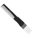 Kobe Pro Metal Prong Comb - Effortlessly Add Volume and Control to Hair Ergonomic Design Dual-Sized Teeth Stainless Steel section Pins Ideal for Back-combing Root Lift Sectioning and Smoothing. - Durable Anti-Static and Chemical Resistant - Buy Online on SooperMarket.com