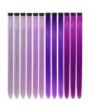 12 Pcs Colored Hair Extensions Colorful Clip in Hair Extensions 22 inch Synthetic Straight Hair Extensions for Kids Girls Women Light purple - Buy Online on SooperMarket.com