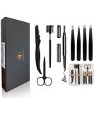 Holesto 8-Piece Eyebrow Tweezers Set - Precision Plucking Tools with Eyebrow Pencil Brush Scissors & Case - Perfect for Flawless Brows - Buy Online on SooperMarket.com