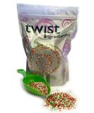 Twist Ingredients - Christmas Red Green and White 100's & 1000's 1kg. Matt red matt green & matt white sprinkles for decorating all your Christmas cakes & bakes. Red Green and White 100/1000 - Buy Online on SooperMarket.com