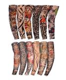 Kirozanny 12pcs Art Fake Temporary Tattoo Sun Protection Compression Arm Sleeves - Random Color - Buy Online on SooperMarket.com