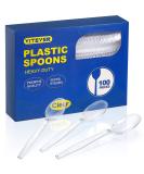  100 Count Heavy Duty Plastic Spoons Premium Disposable Spoons Durable Plastic Cutlery for for Parties Picnics Big Event Daily Use - Heat Resistant & BPA Free - Clear - Buy Online on SooperMarket.com