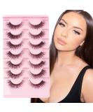Glowing Win Cat Eye False Eyelashes - 7 Pairs Faux Mink Fluffy Lashes for Natural Look | Reusable Handmade Wispy Fake Lashes - M50 - Buy Online on SooperMarket.com
