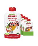 Cheeky friends Bio Quetschie apple mango & peach fruit puree in a squeeze bag for babies from 1 year gluten -free and vegan 6 Pack (6 x 100g) apple mango & peach 6 pieces. - Buy Online on SooperMarket.com