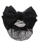 KALLORY French Barrette Hair Bun Net Mesh Cover Bowknot Hair Clip for Women (Black) - 11.5*7cm - Buy Online on SooperMarket.com