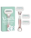 Gillette Venus Deluxe Smooth Sensitive Rosegold Women's Razor - 3 Blades, 5 Diamond-Like Coated Blades - Buy Online on SooperMarket.com