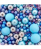 Twist Ingredients - Pearls Mix - Twinkle Mermaid Cake Topper Sprinkles - 1kg Edible Pearl Ball Cupcake Decorations - Metallic Shimmer Purple Blue & Silver Mix - Buy Online on SooperMarket.com