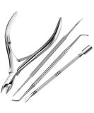 FANDAMEI 4 PCS Nail Care Kit - Stainless Steel Cuticle Nippers and Toenail Tools Set for Professional Manicure and Pedicure - Buy Online on SooperMarket.com
