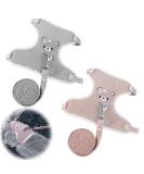 Adjustable Rabbit Leash Set - 2 Breathable Harnesses for Rabbits Hamsters & Cats - Soft & Comfortable - Available in Pink & Gray - Buy Online on SooperMarket.com