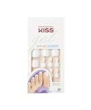 KISS Gel Fantasy Pedicure Set - Classic Style with Pink Gel Glue and White Toenails - Buy Online on SooperMarket.com