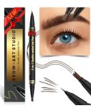 Imethod microblading eyebrow pencil-Eyebrow Pencil 2-in-1 dual-ended eyebrow pencil with 3-tin-micro fork tip applicator & precise brush tip creates natural eyebrows dark brown 02 Dark Brown - Buy Online on SooperMarket.com