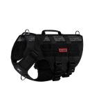 OneTigris AIRE Mesh Tactical Dog Harness No Pull Tactical Dog Harness Breathable Mesh Design Service Dog Vest with Handle & Molle Pouches Adjustable Suit for Walking Hiking Training(M Black) Black M - Buy Online on SooperMarket.com