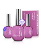 Lavender Violets 12mlx3 Pcs Base Top & Matte Top Coat Strengthening Nail Extension Enhance UV Gel LED Cursing Blossom Decoration For False Tips Press On Nail Glue Gel Polish Varnish Manicure F807 - Buy Online on SooperMarket.com