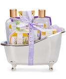 Spa Luxetique Lavender Bath Basket for Women - Body Lotion, Bath Salt, Bombs - Relaxation Spa Set - Birthday Gift - Buy Online on SooperMarket.com
