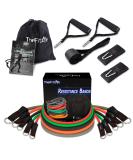 TheFitLife Exercise Resistance Bands with Handles - 5 Stackable Fitness Bands up to 300 lbs - Includes Handles, Ankle Straps, Door Anchor & Carry Bag - Buy Online on SooperMarket.com
