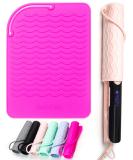 Angelil Heat-Resistant Mat for Curls & Styling - 23cm x 17cm Pink Silicone Surface for Hot Hair Tools - Buy Online on SooperMarket.com