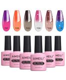 AIMEILI Soak Off UV LED Temperature Colour Changing Chameleon Gel Nail Polish Multicolour/Mix Colour/Combo Colour Set Of 6pcs X 10ml - Kit 13 KIT6-13 1.67 ml (Pack of 6) - Buy Online on SooperMarket.com