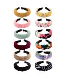 VELSCRUN 12 Pcs Womens Headbands Knotted Headbands for Women Wide Headbands Boho Bandeau Knot Turban Headband Hair Band Elastic Hair Accessories for Women headband 01 - Buy Online on SooperMarket.com