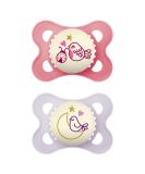 Mam Baby Products Mam Night Glow in the Dark Silicone Pacifier Pink 0-6 Months 2-Count Pink / White - Buy Online on SooperMarket.com