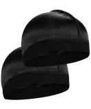 2PCS Men's Silky Stocking Wave Cap Set for Good Compression Over Durag - Black (Thick Hair Style) - Buy Online on SooperMarket.com