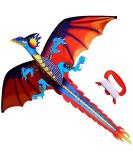 HENGDA KITE-Upgrade Classical Dragon Kite Stereoscopic Dragon Kites for Kids & Adults Easy to Fly for Beginner Easter 55inch x 62inch Single Line with Tail - Buy Online on SooperMarket.com