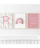 Pompom Prints Set of 3 Girls Bedroom Rainbow Nursery Prints - Scandi Boho Style Decor - 8x10 Inch - Picture Frames Not Included - Buy Online on SooperMarket.com