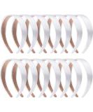 Satin Headbands White Ribbon Headband - 14 Pieces 1 Inch Plain DIY Hair Accessories for Women and Girls - Buy Online on SooperMarket.com