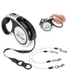 EXPAWLORER Chew Proof Retractable Dog Lead - Dual Extendable Reflective Lead for 2 Dogs, 5M Heavy Duty Double Lead for Small, Medium & Large Dogs - Buy Online on SooperMarket.com
