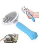 ZIMACATE 2024 New cat brush Dog brush ergonomic handle & one-click cleaning & patented design Self-cleaning brush for short & long-haired dogs/cats/rabbits lower wool brush (blue) - Buy Online on SooperMarket.com