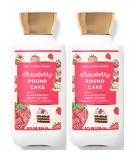 Bath & Body Works Super Smooth Body Lotion Gift Set for Women 8 oz - 2 Pack (Strawberry Pound Cake) - Buy Online on SooperMarket.com