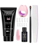 Lofuanna Poly Gel Nail Kit-30ML Natural Pink Poly Extension Gel Nail Starter kit  Poly Nail Gel With Nail Lamp Slip Solution Nail form Nail Brush Nail Strengthen Nail Gel Kit DIY for Beginners - Buy Online on SooperMarket.com