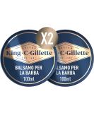King C. Gillette Beard Balm for Men - 2 Pack (100ml) with Cocoa Butter | Professional Beard Care Gift Set - Buy Online on SooperMarket.com