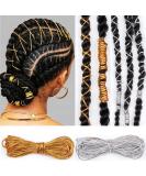 Dreadlock Braids Hair Accessories - Silver/Gold Shimmer Stretch Elastic Cord for African Braid Styling - 5M - Buy Online on SooperMarket.com