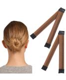 2Pcs Hair Bun Maker Set - French Twist Bun Shaper Accessories for Women & Girls - Lightweight & Portable - Red Brown - Buy Online on SooperMarket.com