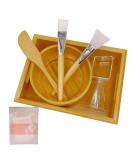 Face Mask Mixing Bowl Set - Bamboo DIY Facial Tools for Skin Care | Complete Mixing Tool Kit with Bowl Spatula Spoon & Brush Applicator - Buy Online on SooperMarket.com