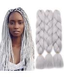 Tess Braids Extensions 60 cm - Jumbo KanCalon Hair for Box Braids - 100g Silver White (1 Piece) - Buy Online on SooperMarket.com