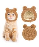 JOICEE Cute Cat Costume Warm Bear Hat for Cat Adjustable Soft Small Pet Headwear Bear Hat for Cat Puppy Dog (Brown) - Buy Online on SooperMarket.com