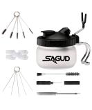 SAGUD 19-Piece Airbrush Cleaning Kit with Glass Cleaning Pot and Accessories - Buy Online on SooperMarket.com